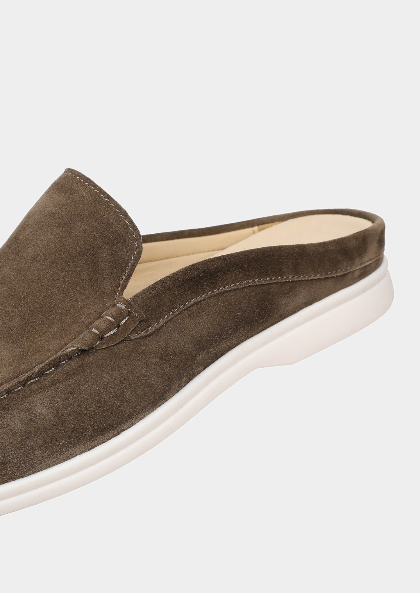 Olive Marina Suede Slipper | Vallentty