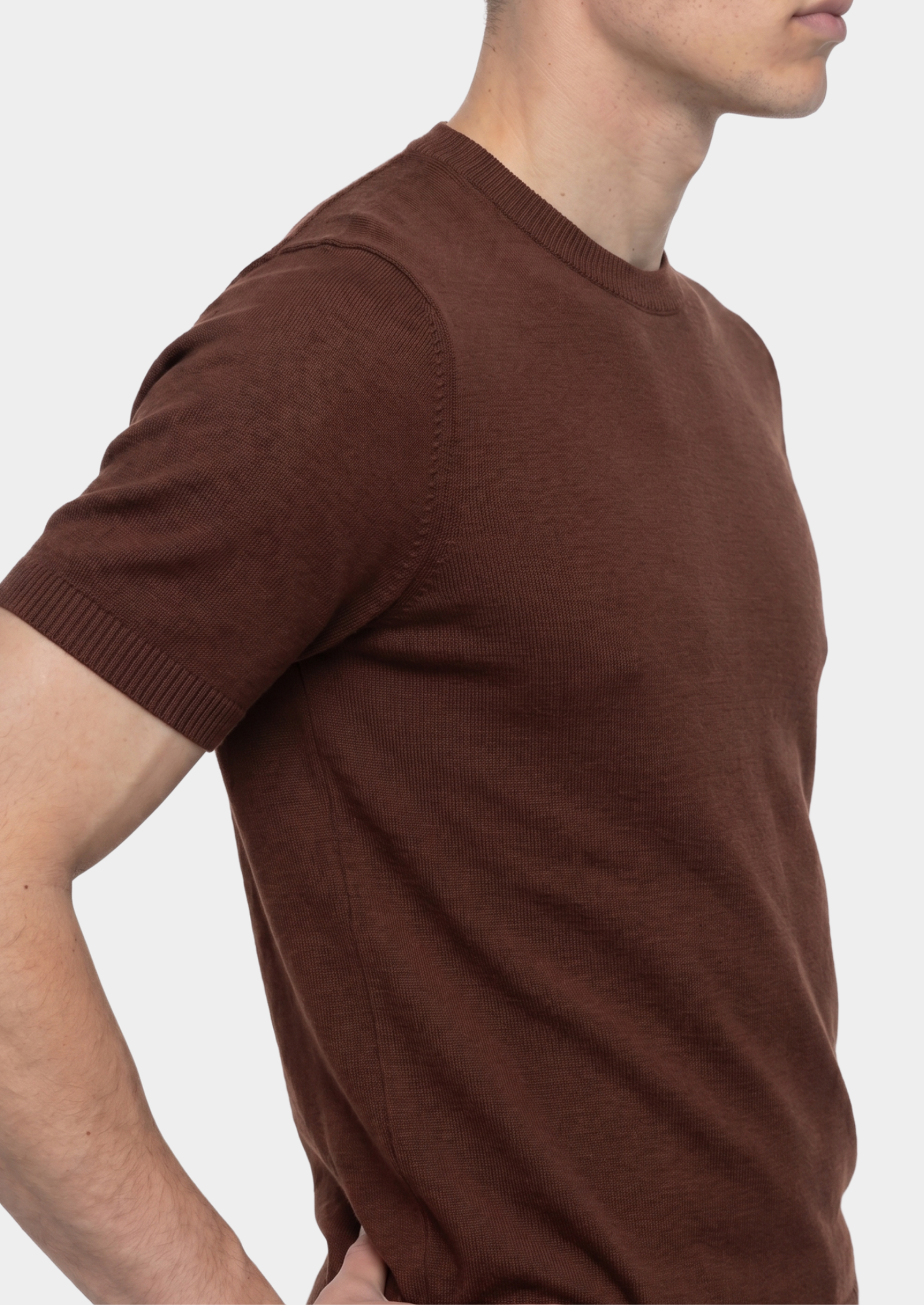 Essential Coffee Knitted Crewneck T-Shirt | Vallentty
