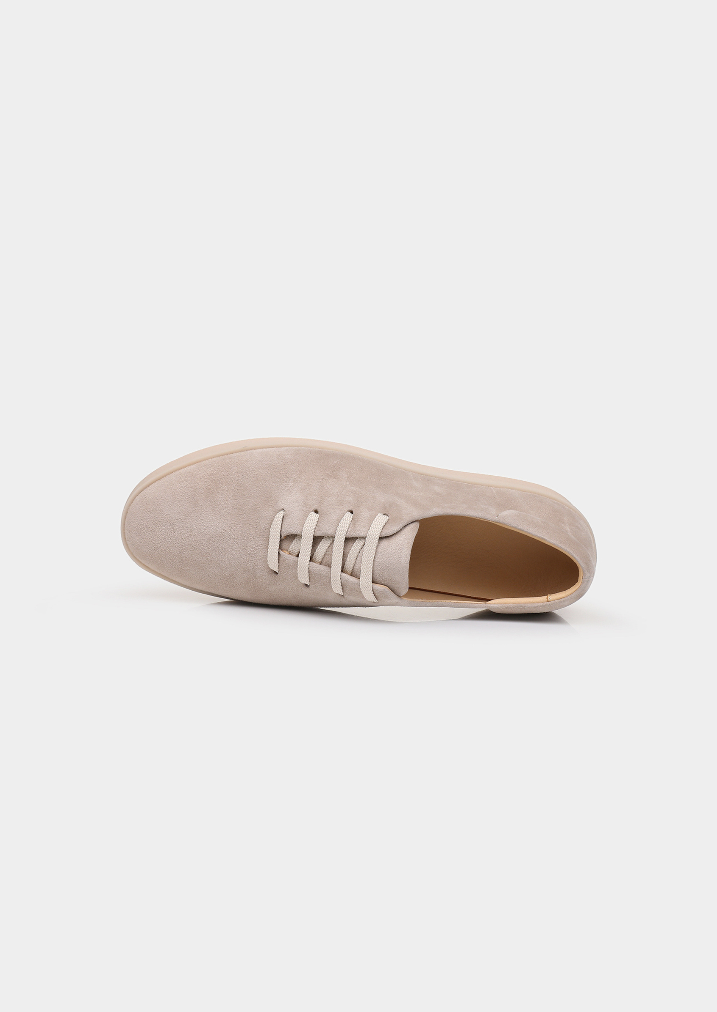 Light Gray Minimal Suede Sneakers | Vallentty