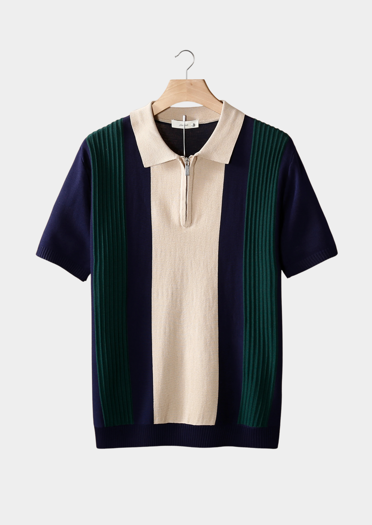 Navy Resort Zipper Polo | Vallentty