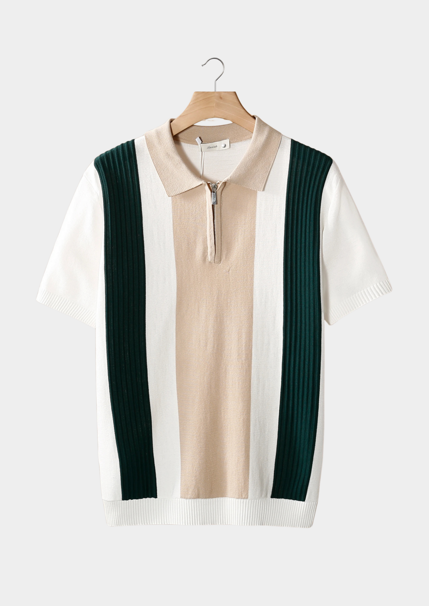 White Resort Zipper Polo | Vallentty