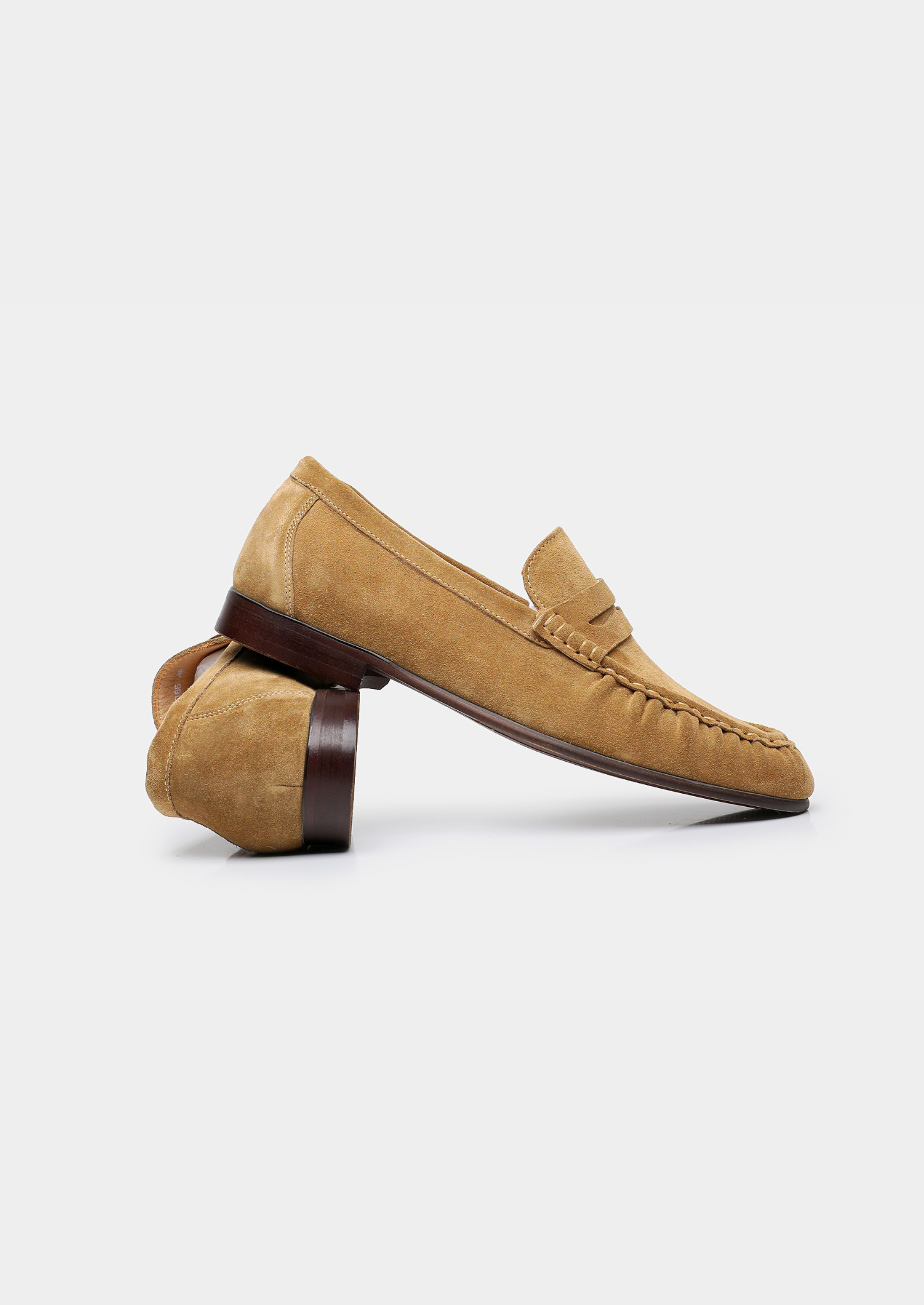 Caramel Classic Penny Suede Loafers | Vallentty