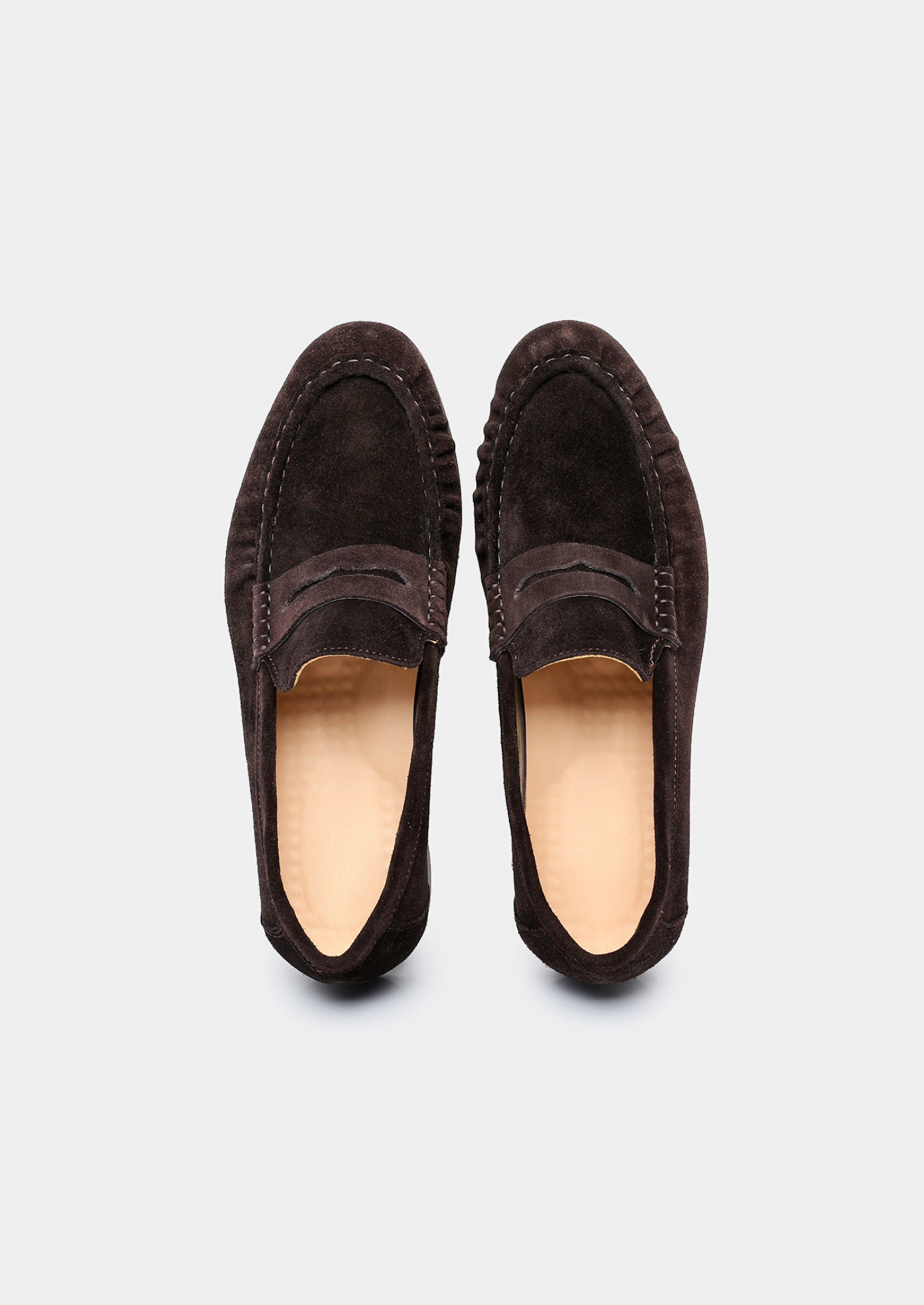 Coffee Classic Penny Suede Loafers | Vallentty