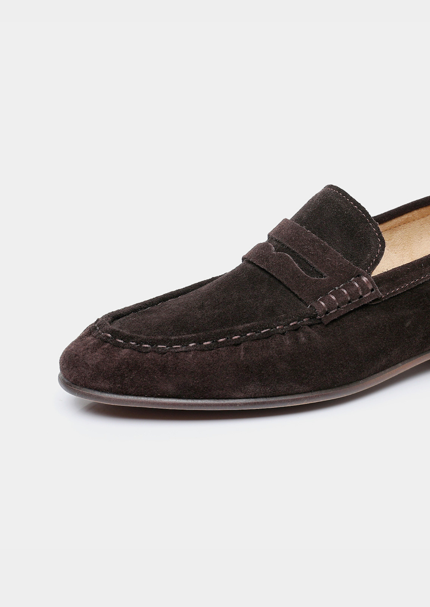 Coffee Classic Penny Suede Loafers | Vallentty
