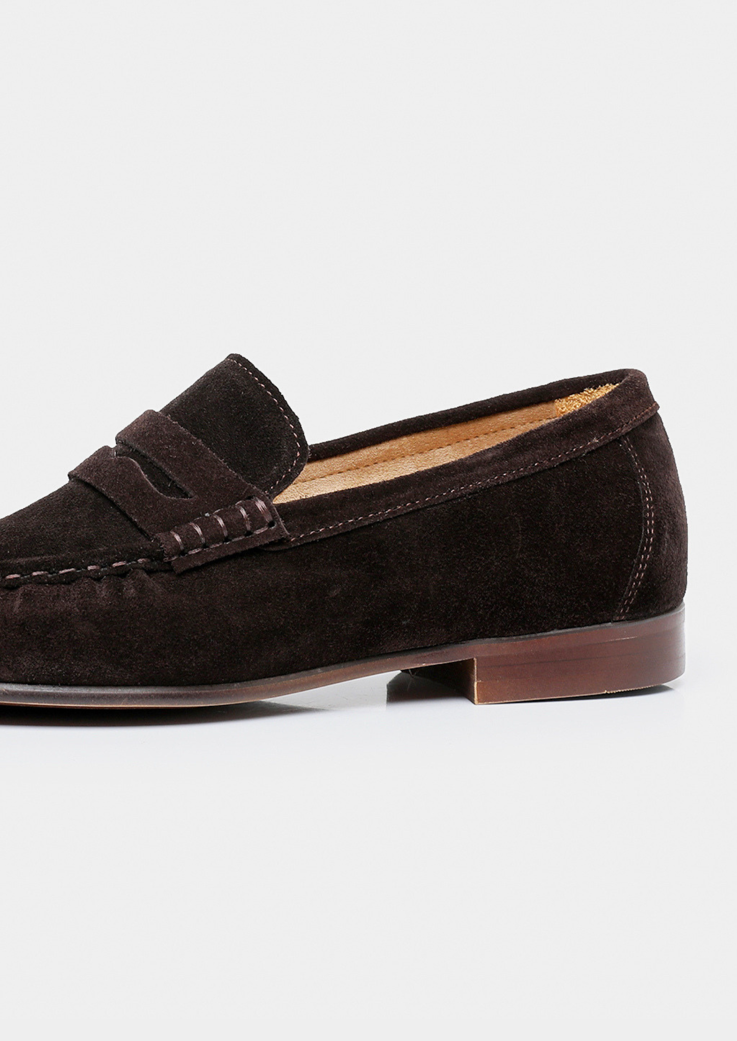 Coffee Classic Penny Suede Loafers | Vallentty