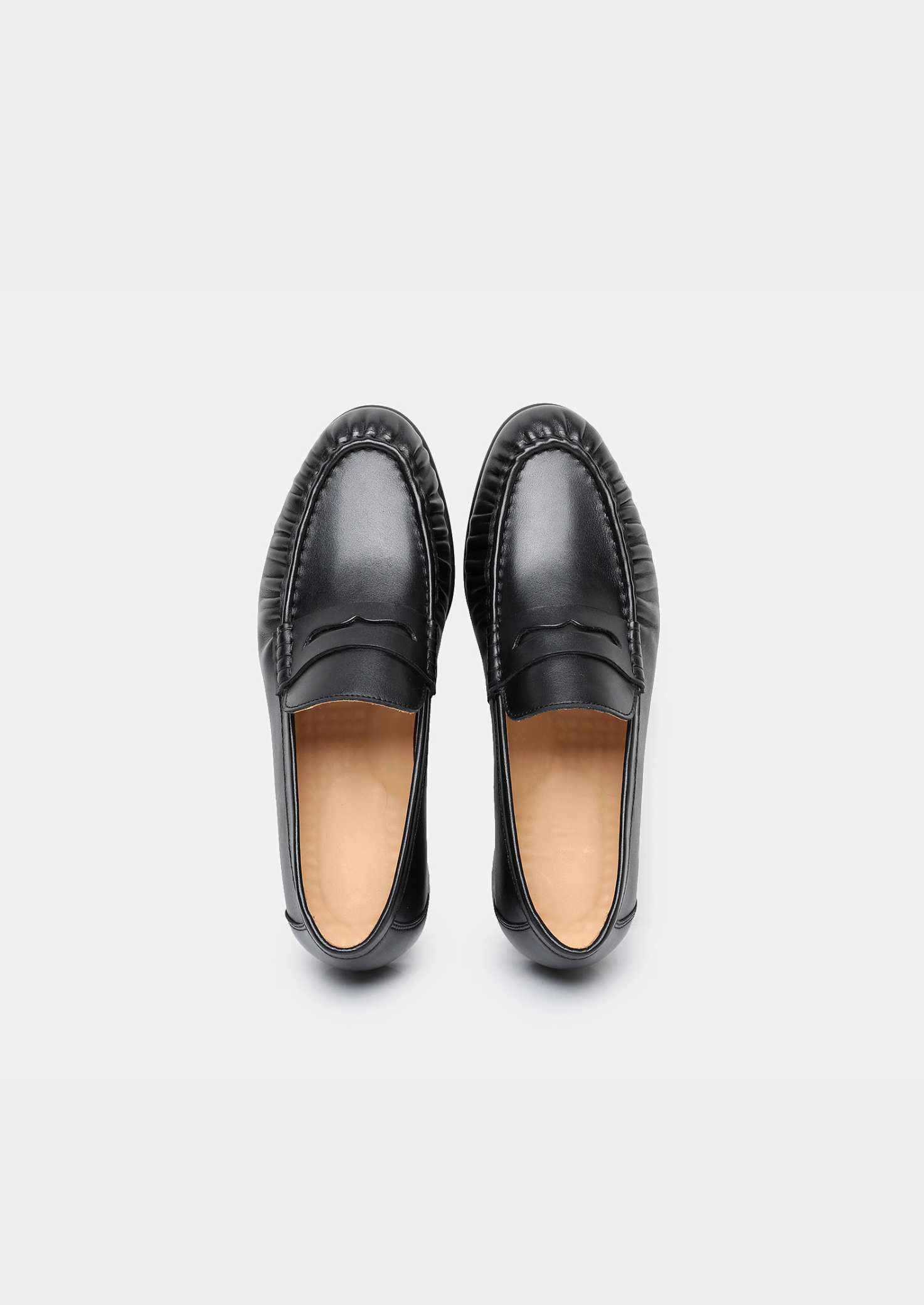 Black Classic Penny Leather Loafers | Vallentty