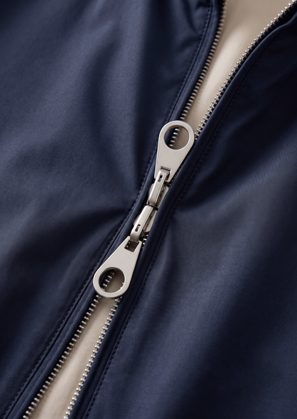 Navy Blue Technical Windbreaker Jacket | Vallentty