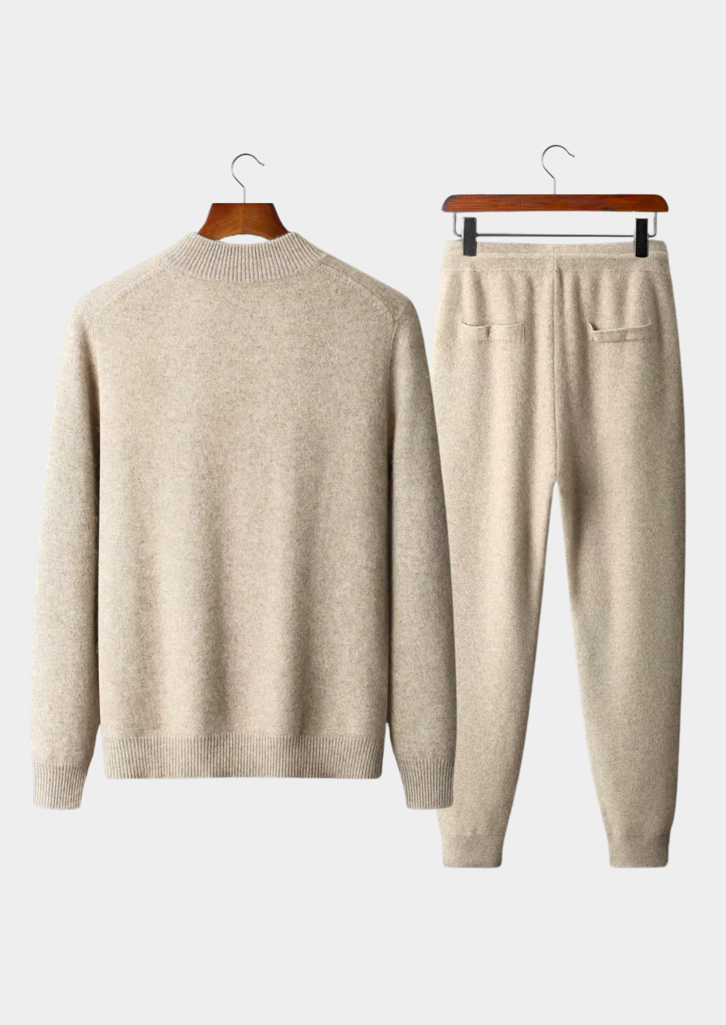 Pure Extra-Fine Merino Wool Sand Luzzo Set | Vallentty