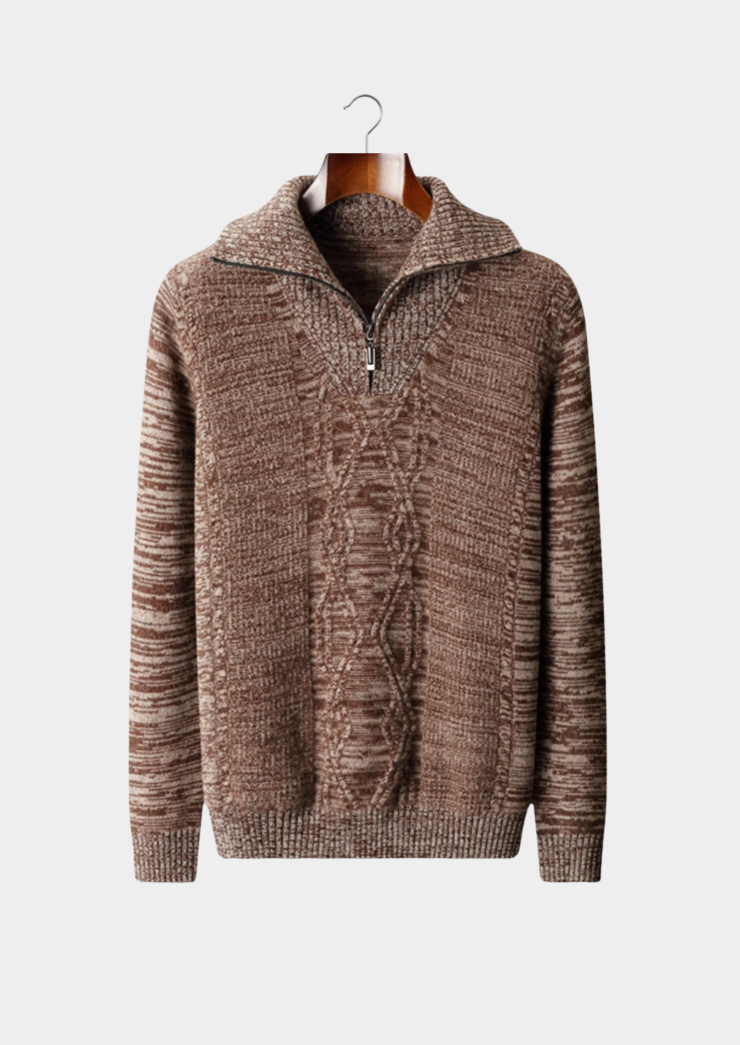 Pure Extra-Fine Merino Wool Half Zip Sweater | Vallentty