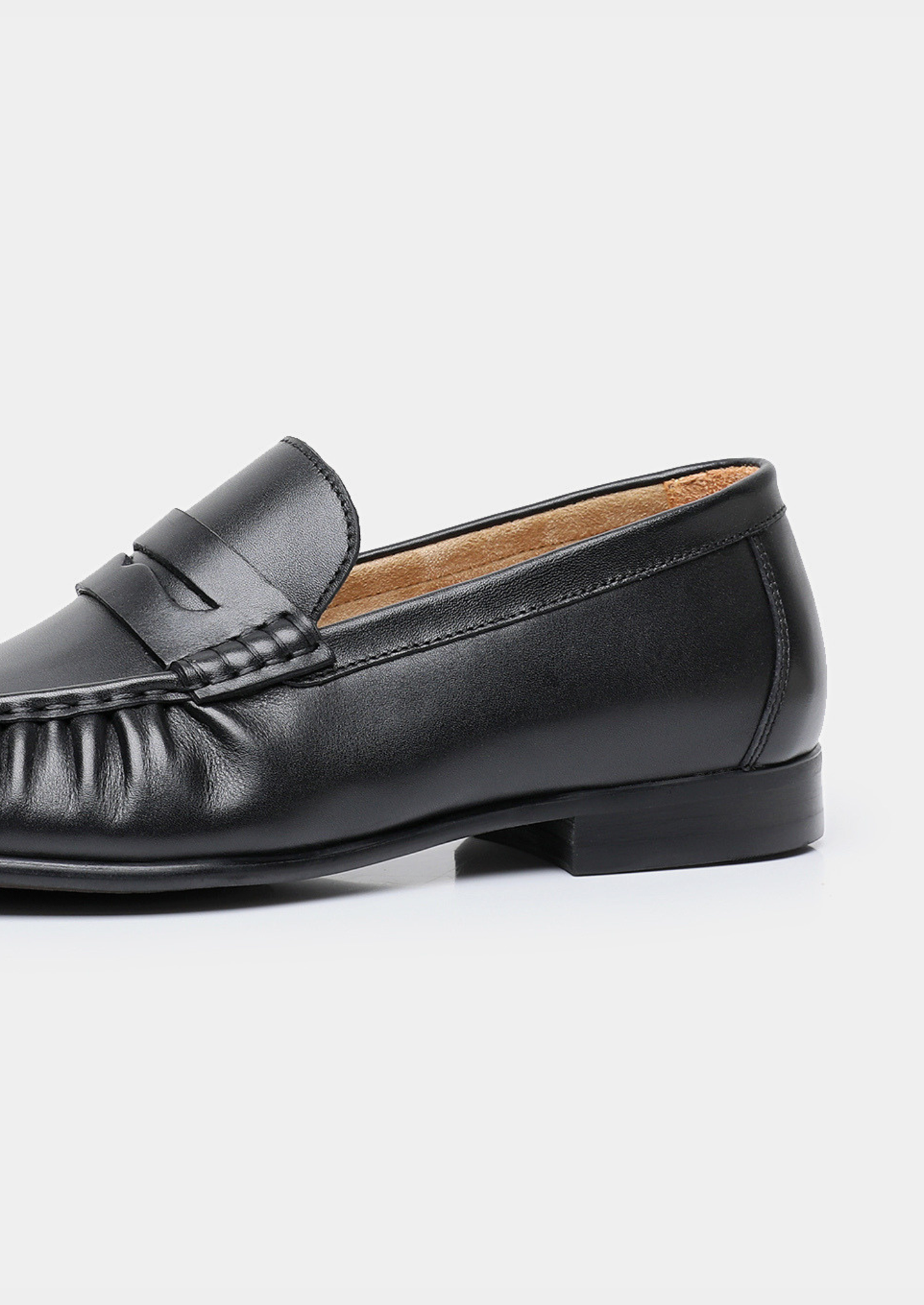 Black Classic Penny Leather Loafers | Vallentty
