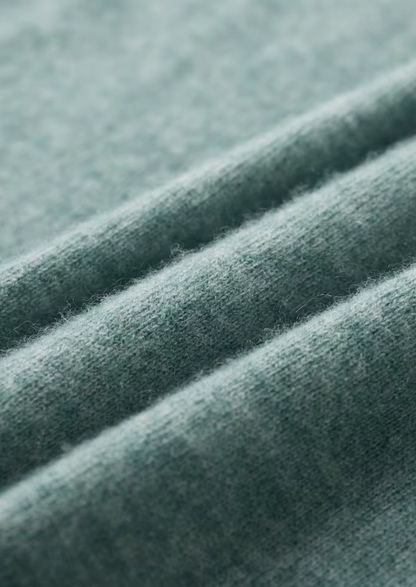 Premium Cashmere Classic Crewneck T-Shirt - Verdant Slate | Vallentty