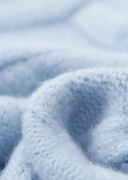 Pure Extra-Fine Merino Wool Wintertime Cable Crewneck | Vallentty