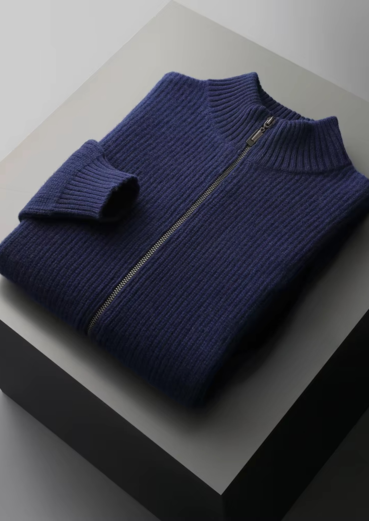 Pure Extra-Fine Merino Wool Ribbed Cardigan | Vallentty