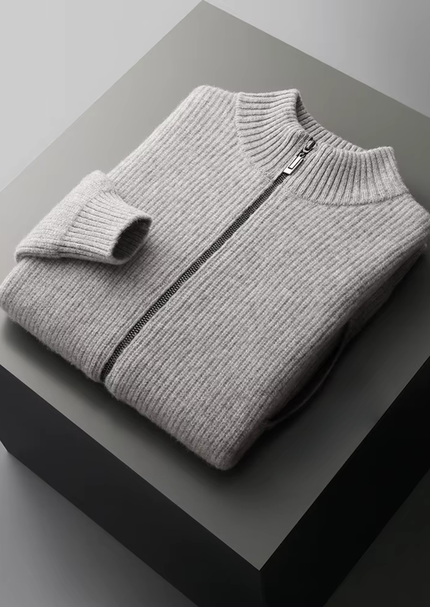 Pure Extra-Fine Merino Wool Ribbed Cardigan | Vallentty