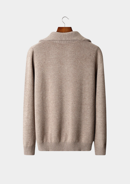 Pure Extra-Fine Merino Wool Half Zip Sweater | Vallentty