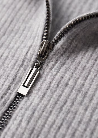 Pure Extra-Fine Merino Wool Ribbed Cardigan | Vallentty