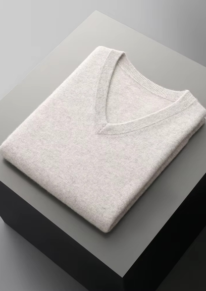 Pure Extra-Fine Merino Wool V-Neck Vest | Vallentty