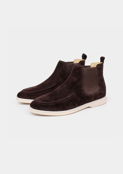 Coffee Suede Chelsea Boot | Vallentty