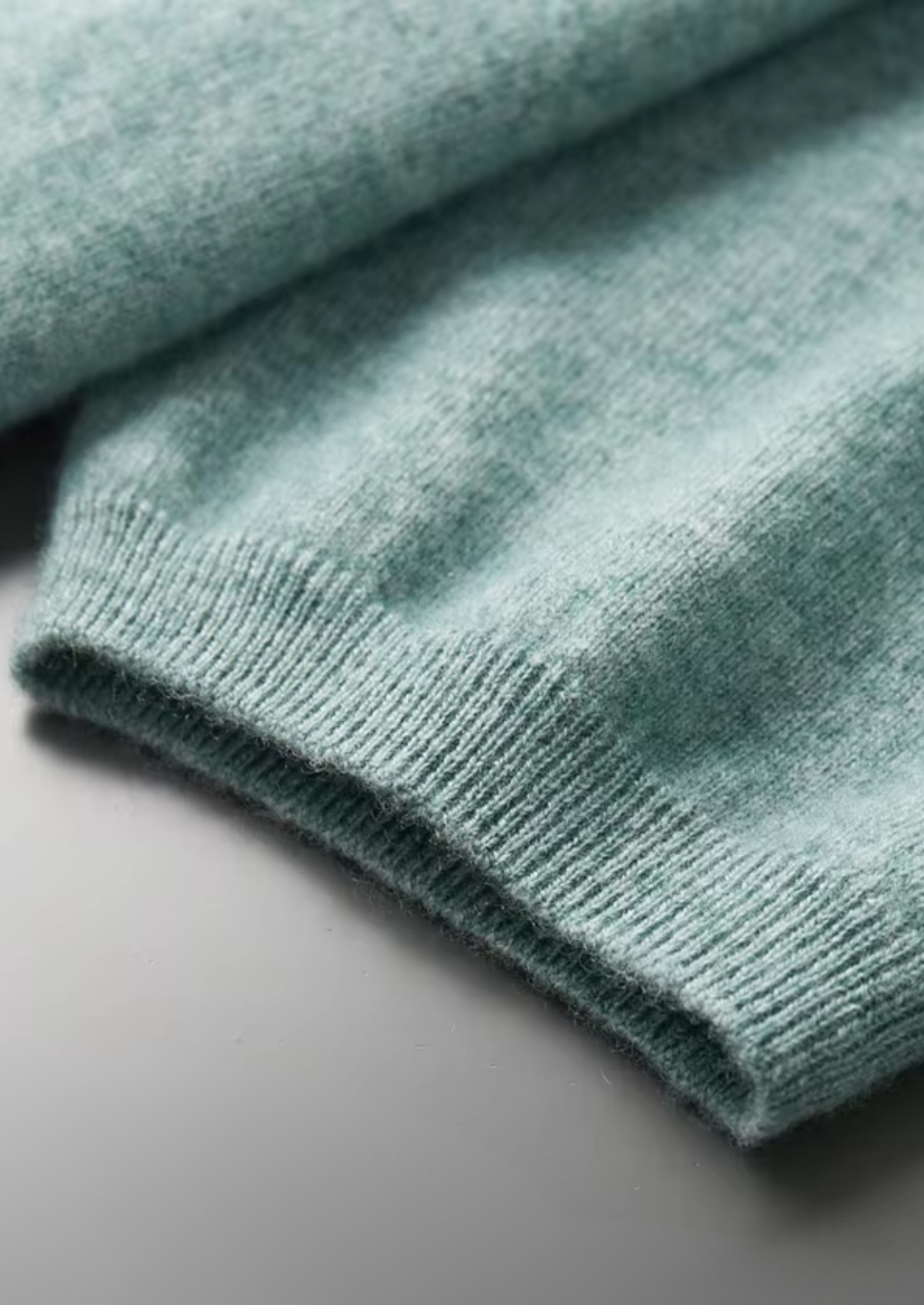 Premium Cashmere Classic Crewneck T-Shirt - Verdant Slate | Vallentty
