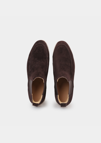 Coffee Suede Chelsea Boot | Vallentty
