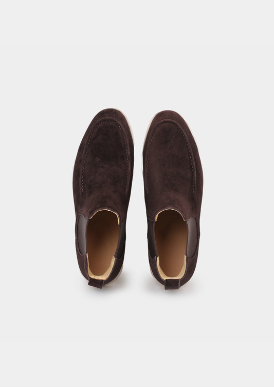Coffee Suede Chelsea Boot | Vallentty