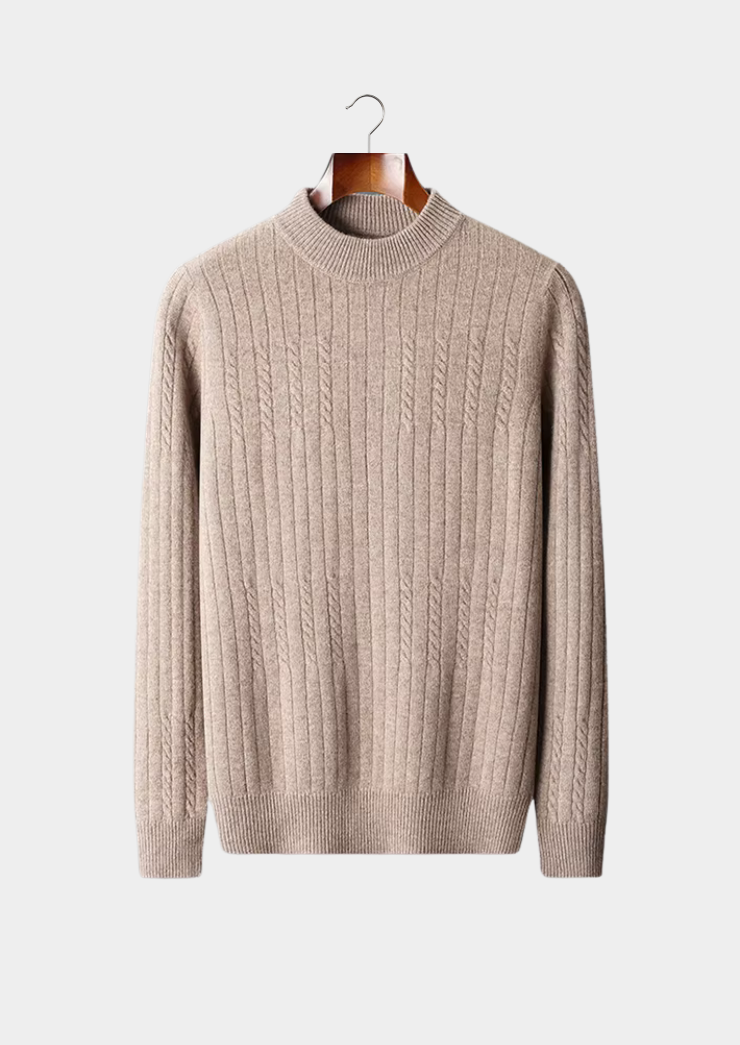 Pure Extra-Fine Merino Wool Rib Mockneck | Vallentty