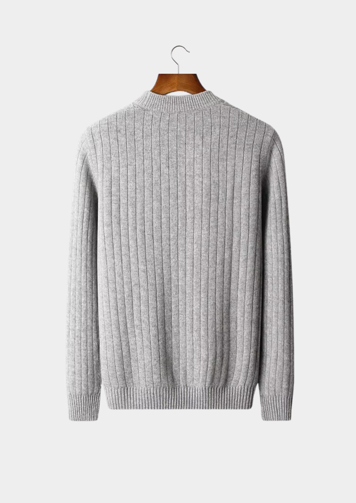 Pure Extra-Fine Merino Wool Herringbone Crewneck | Vallentty