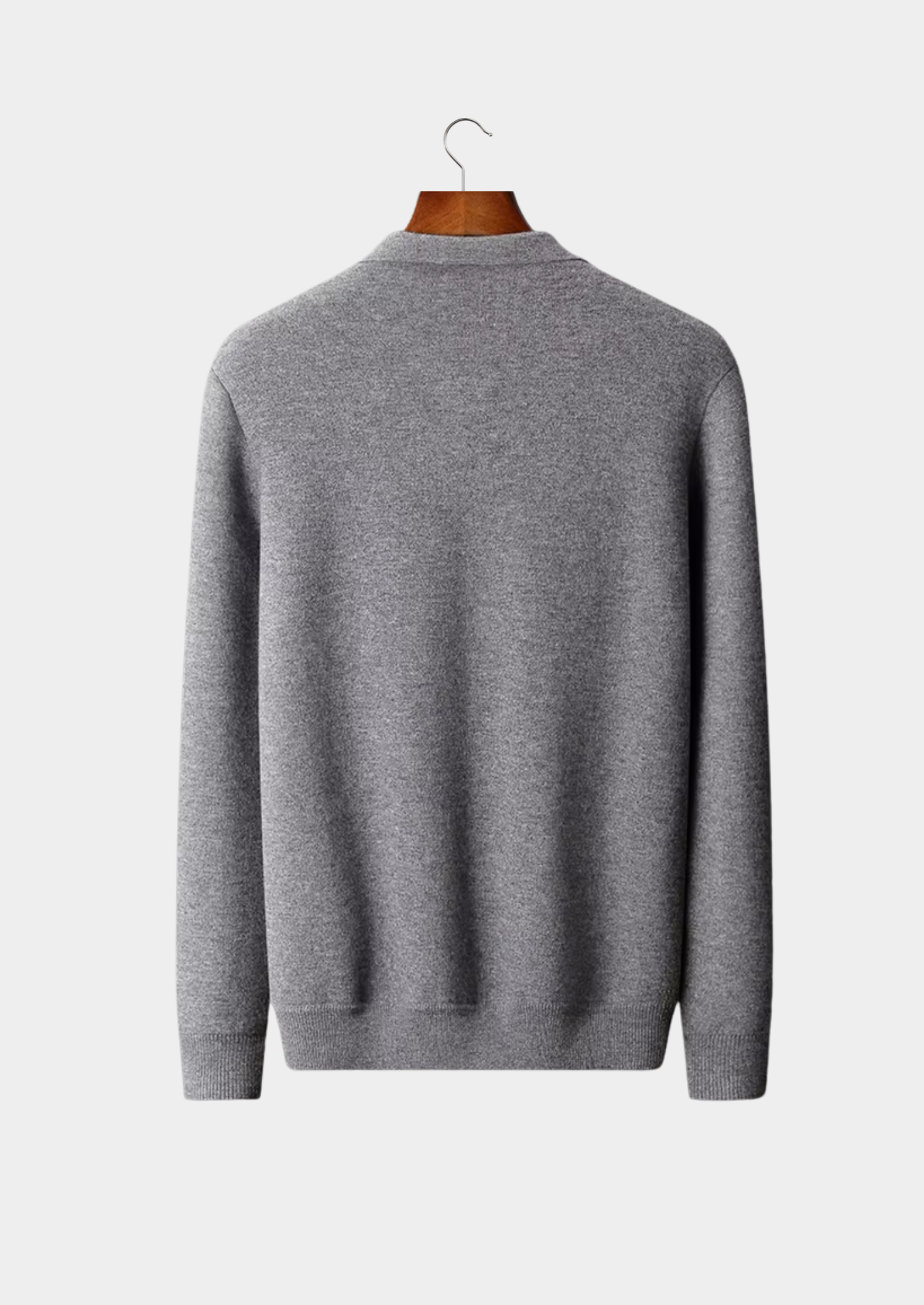 Pure Extra-Fine Merino Wool Polo Zip Cardigan | Vallentty