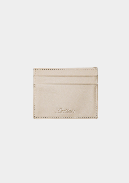 Essential Calfskin Leather Cardholder - Taupe | Vallentty