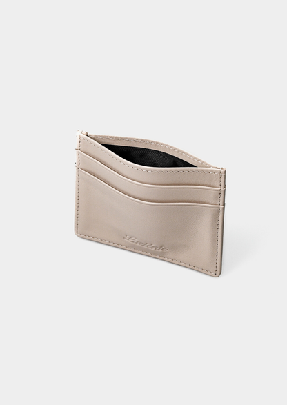 Essential Calfskin Leather Cardholder - Taupe | Vallentty