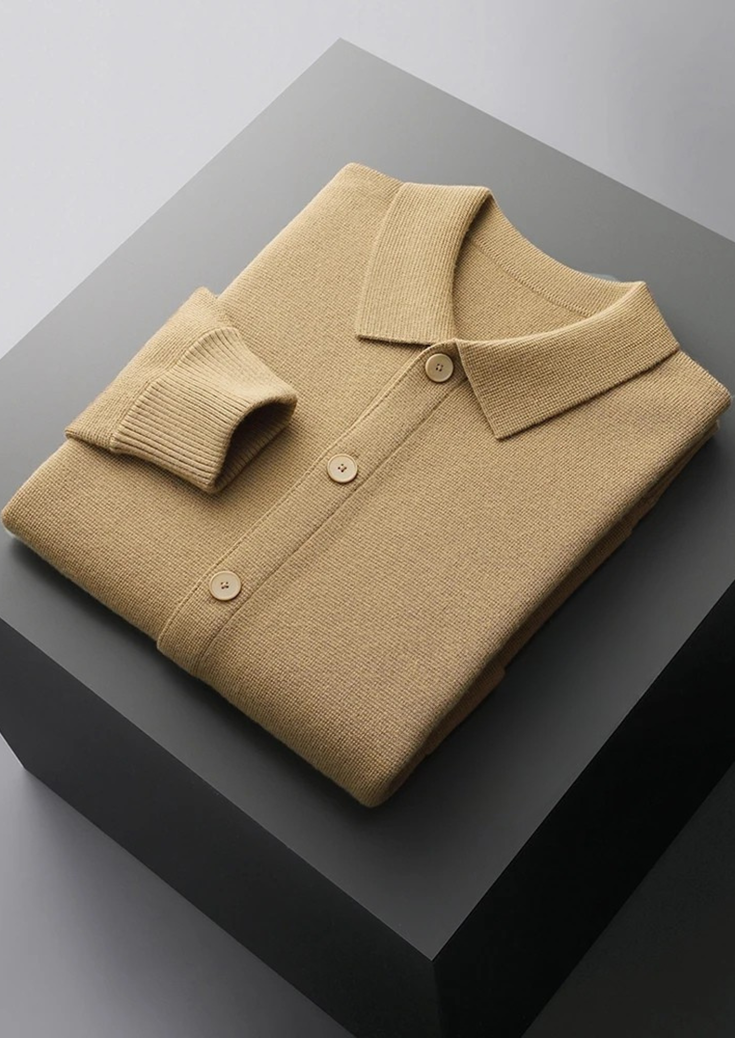 Pure Extra-Fine Merino Wool Button Overshirt | Vallentty