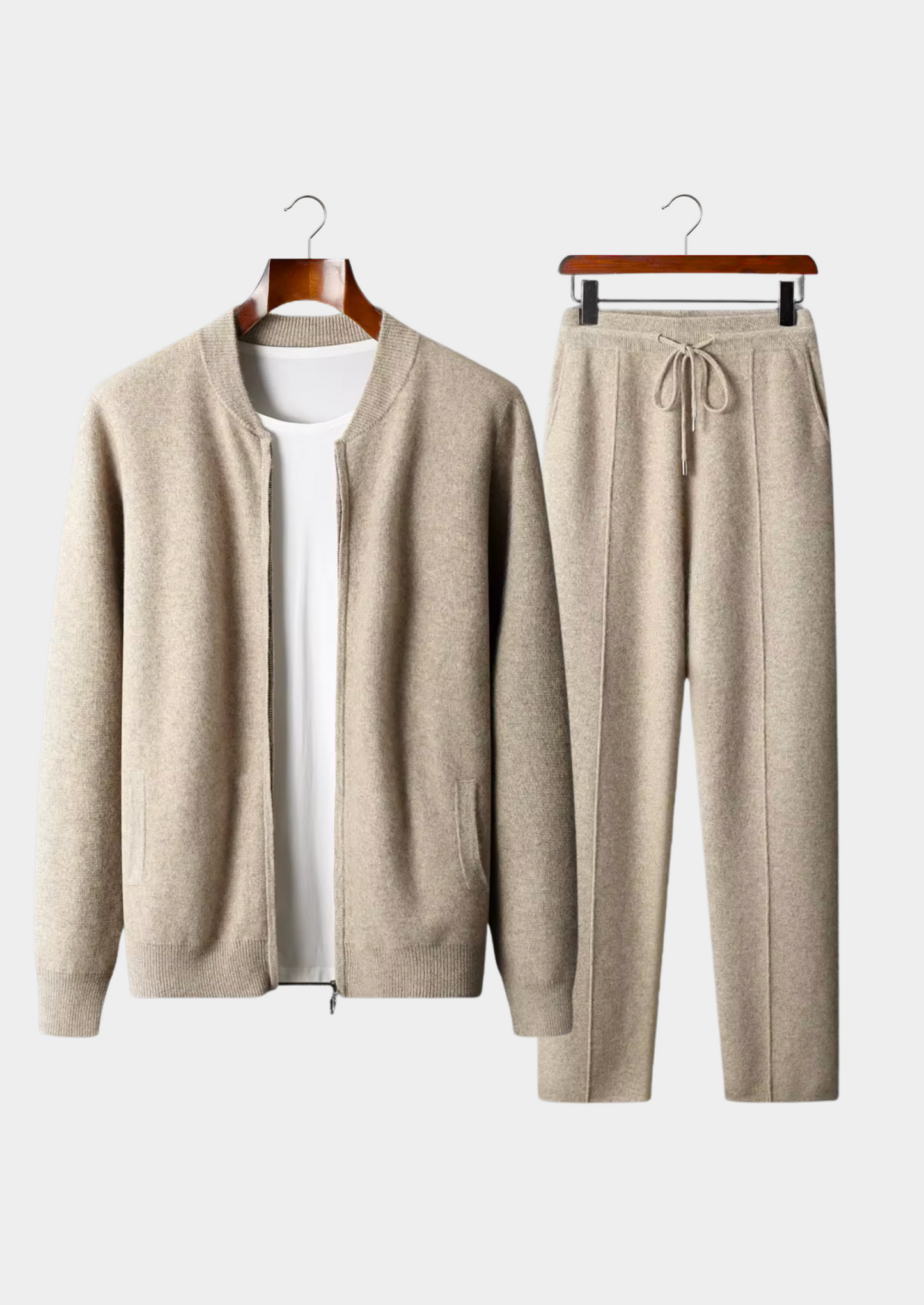 Pure Extra-Fine Merino Wool Sand Falconi Set | Vallentty