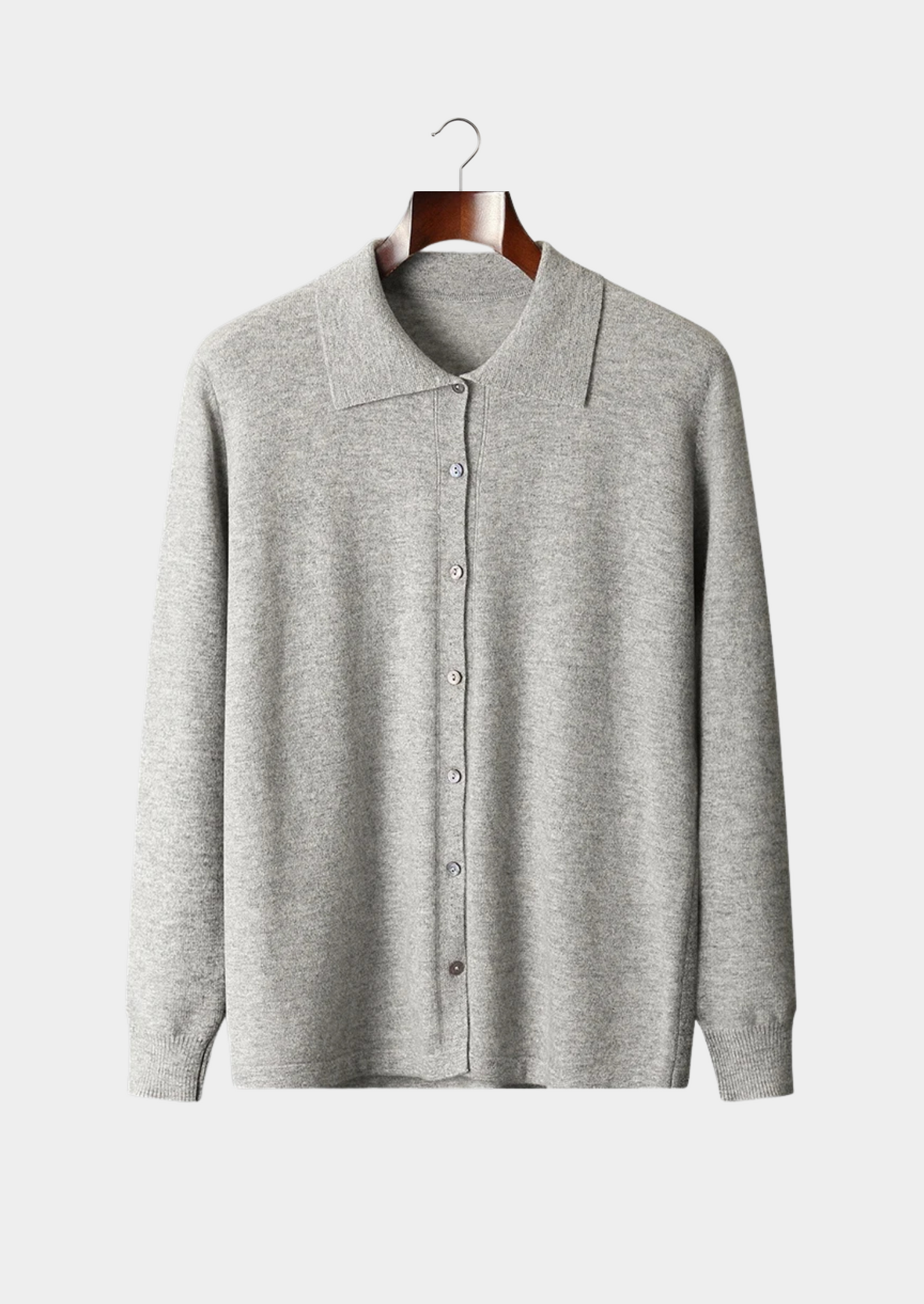 Pure Extra-Fine Merino Wool Polo Cardigan | Vallentty