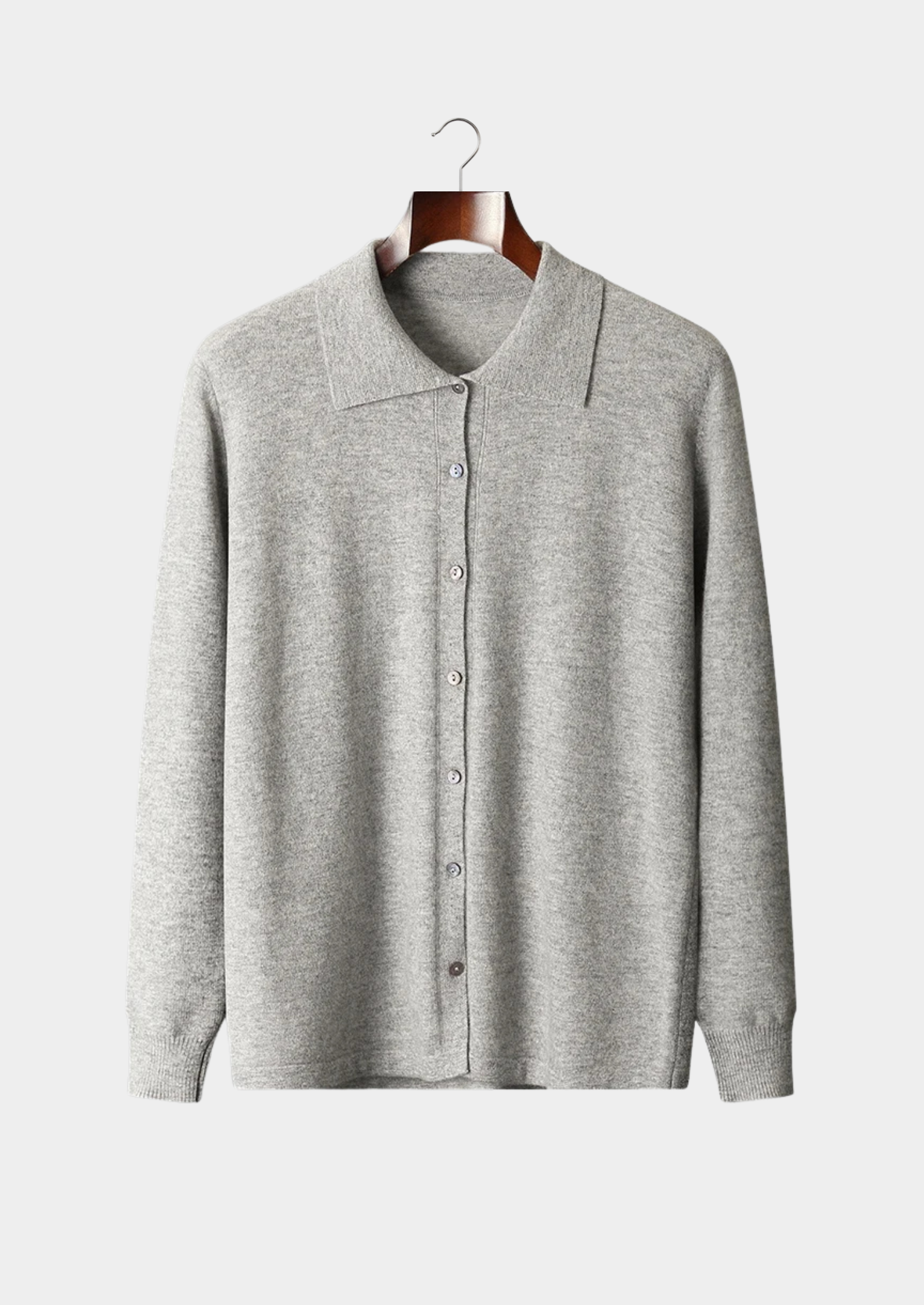 Pure Extra-Fine Merino Wool Polo Cardigan | Vallentty
