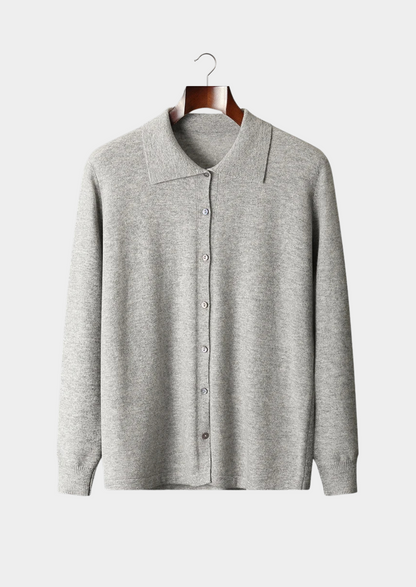 Pure Extra-Fine Merino Wool Polo Cardigan | Vallentty