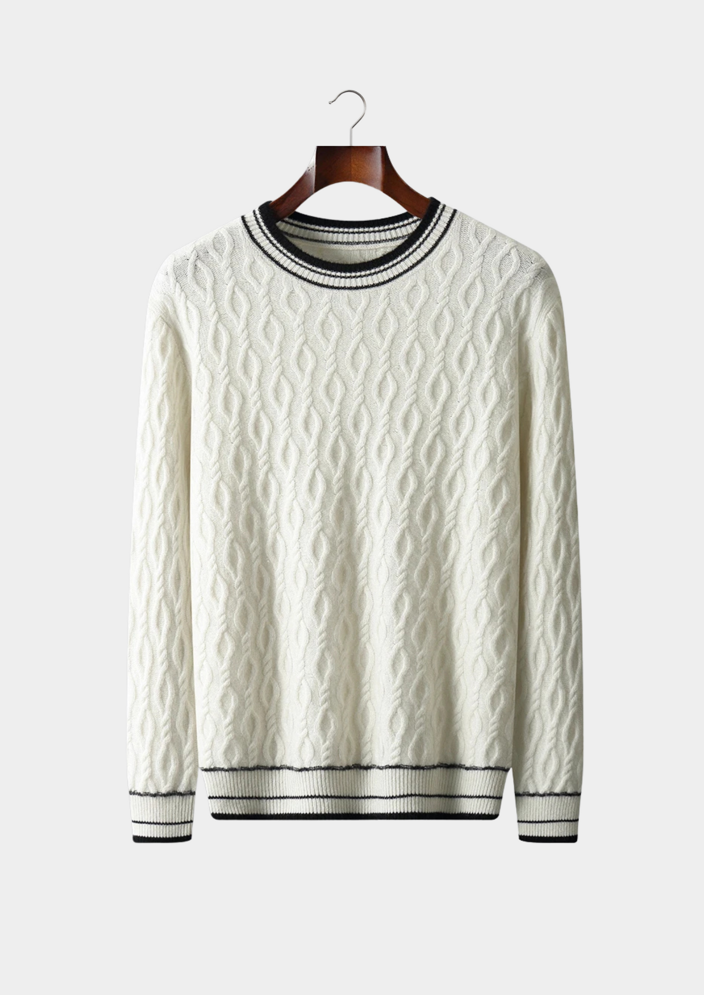 Pure Extra-Fine Merino Wool Jacquard Crewneck | Vallentty