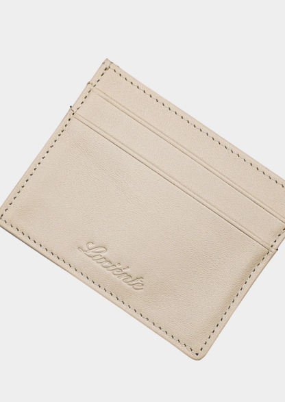 Essential Calfskin Leather Cardholder - Taupe | Vallentty