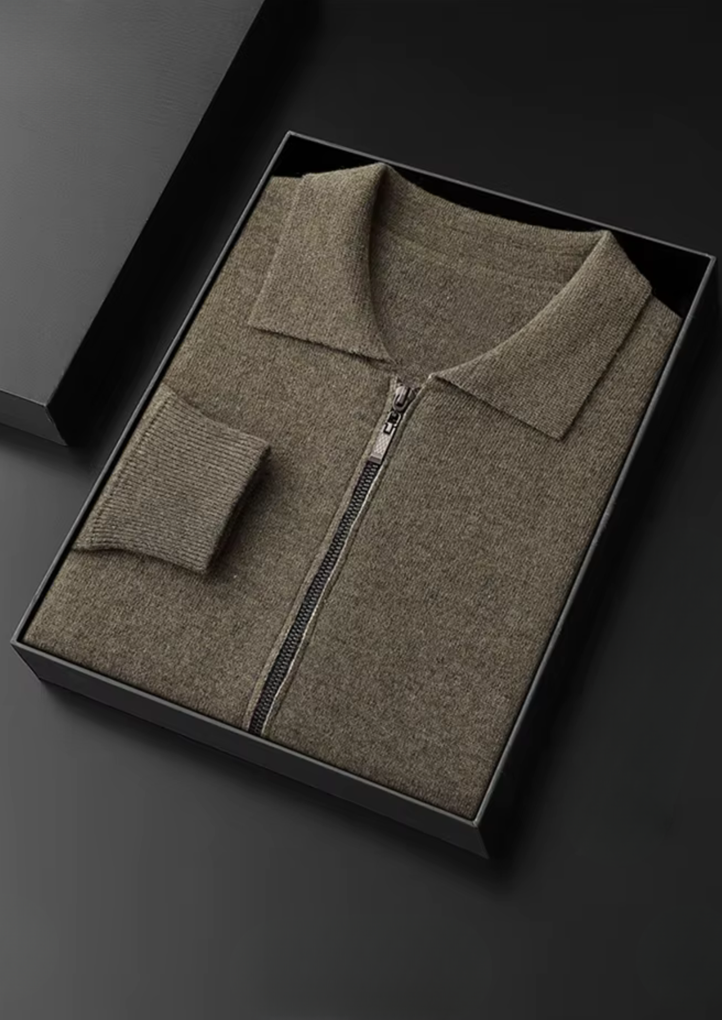 Pure Extra-Fine Merino Wool Polo Zip Cardigan | Vallentty