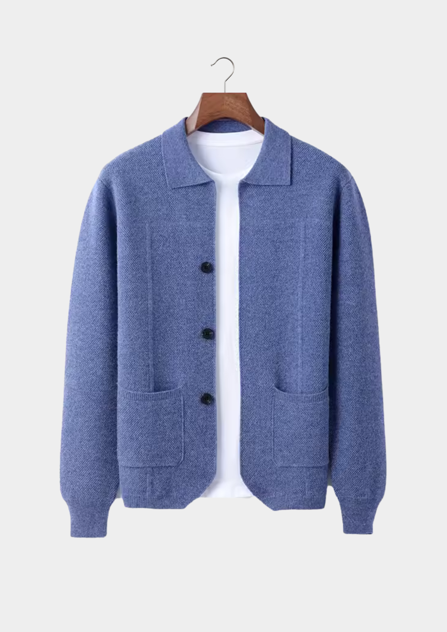 Pure Extra-Fine Merino Wool Button Overshirt | Vallentty