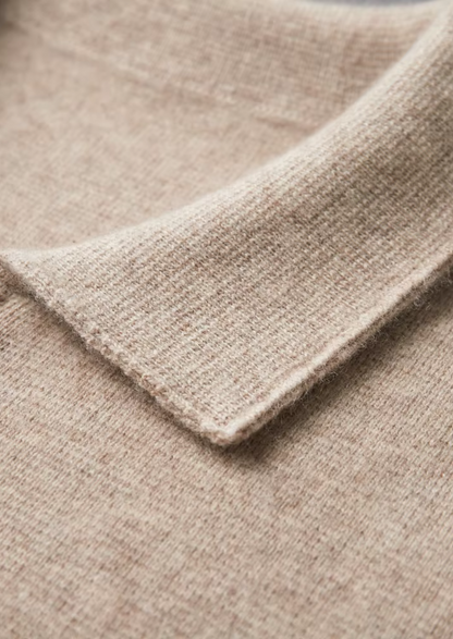 Pure Extra-Fine Merino Wool Zip Polo Cardigan | Vallentty