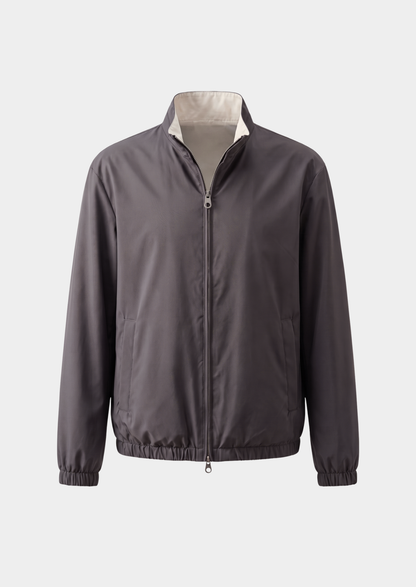Fog Gray Technical Windbreaker Jacket | Vallentty