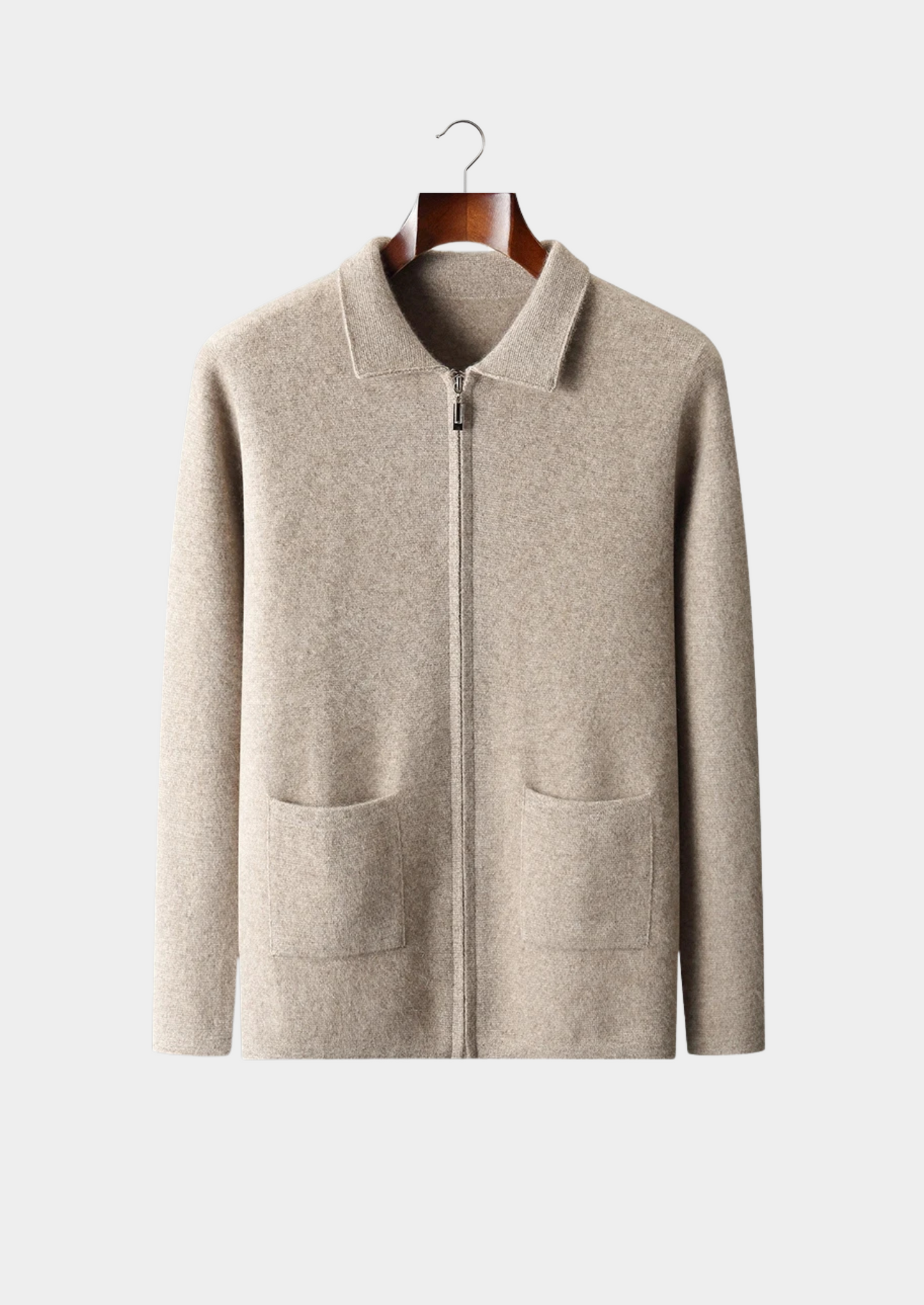 Premium Cashmere Zipper Cardigan | Vallentty