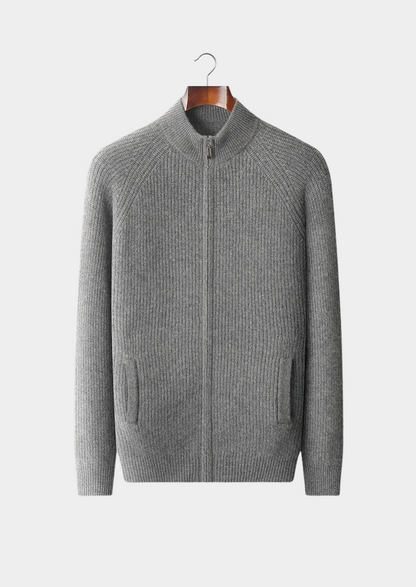 Premium Cashmere Ribbed Cardigan | Vallentty