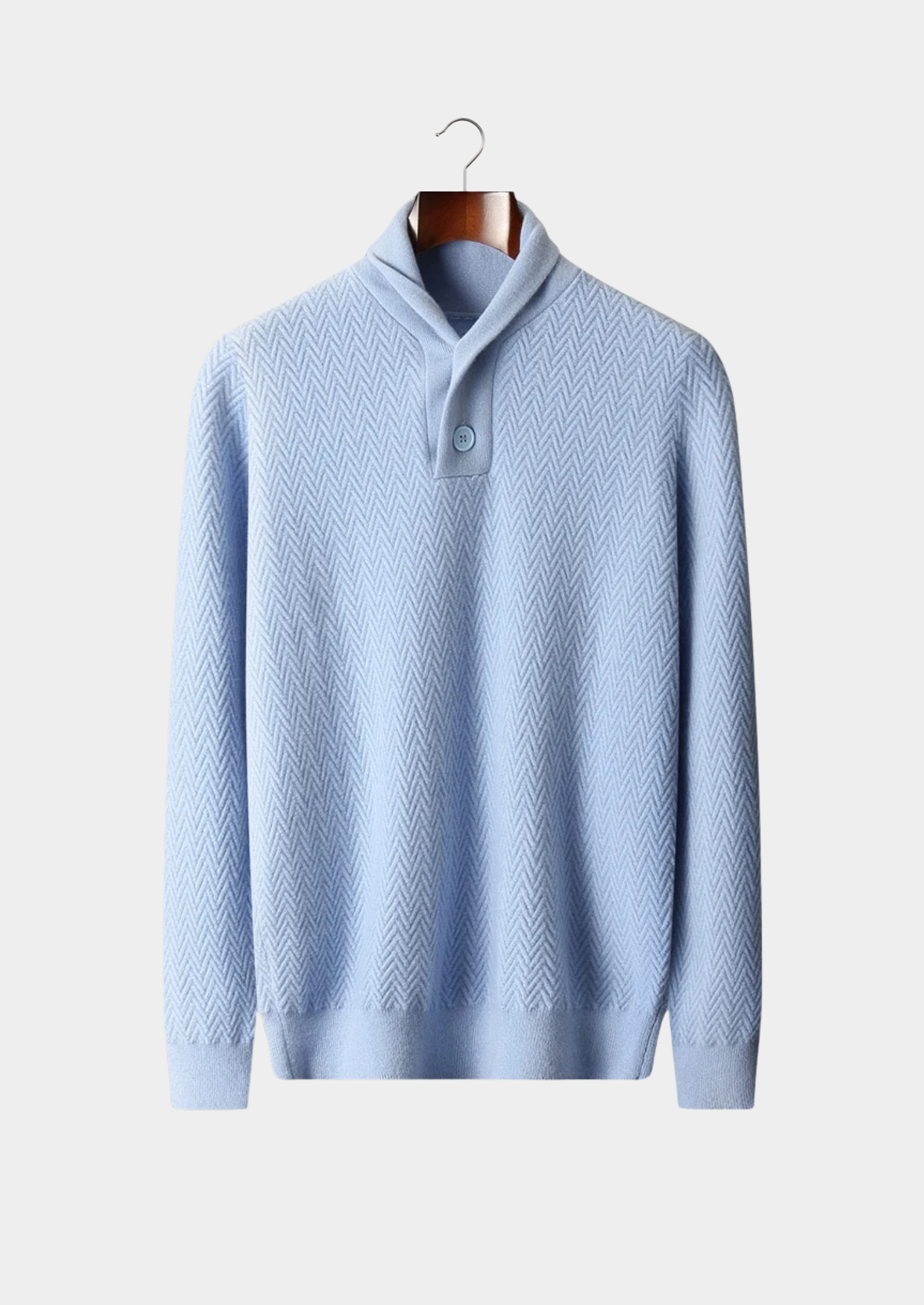 Premium Cashmere Zigzag Button Sweater | Vallentty
