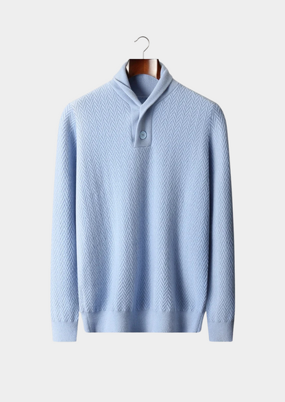 Premium Cashmere Zigzag Button Sweater | Vallentty