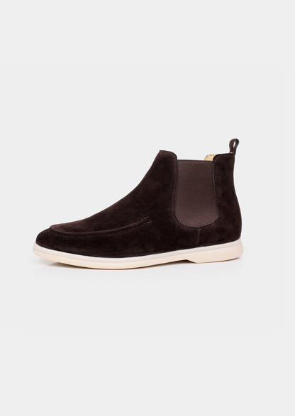 Coffee Suede Chelsea Boot | Vallentty
