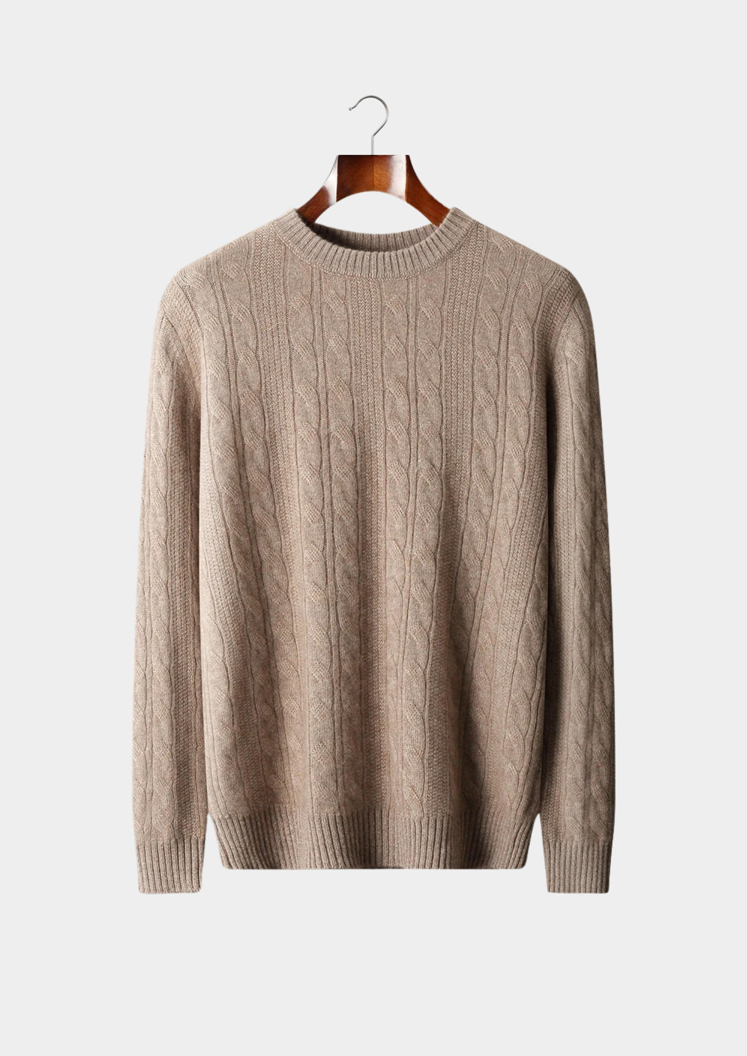 Pure Extra-Fine Merino Wool Cable Crewneck | Vallentty