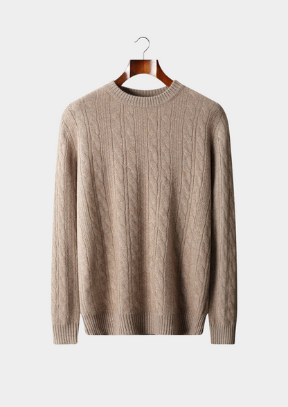 Pure Extra-Fine Merino Wool Cable Crewneck | Vallentty
