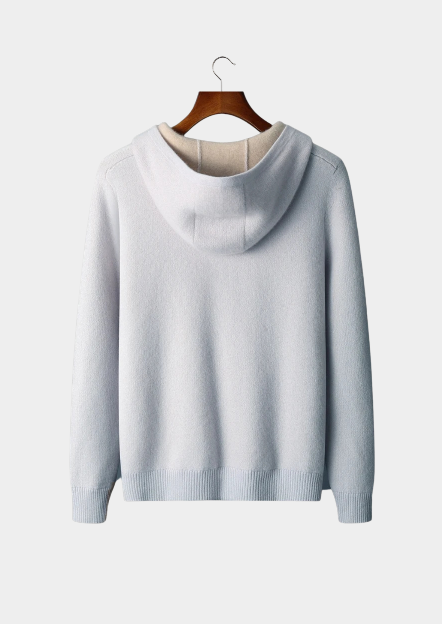 Premium Cashmere Two-Tone Zipper Hoodie | Vallentty