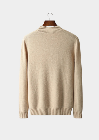 Pure Extra-Fine Merino Wool Jacquard Mockneck | Vallentty